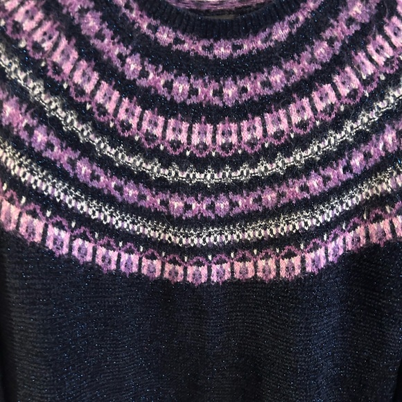 Talbots Black and Pink Cowl Neck Sweater - Picture 2 of 5